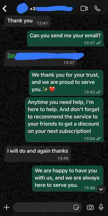 Customer feedback about Marinios IPTV service