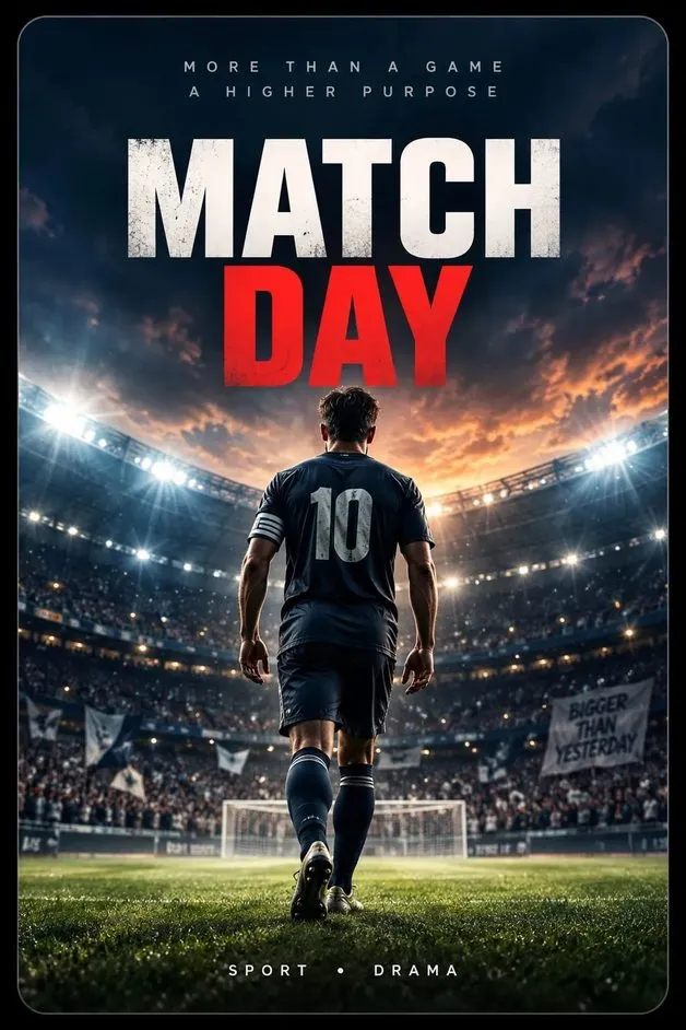 Match Day football movie poster featuring a soccer player on the field